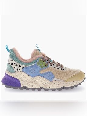 NWT Flower Mountain Kotetsu Faux Shearling Sneaker in Mustard